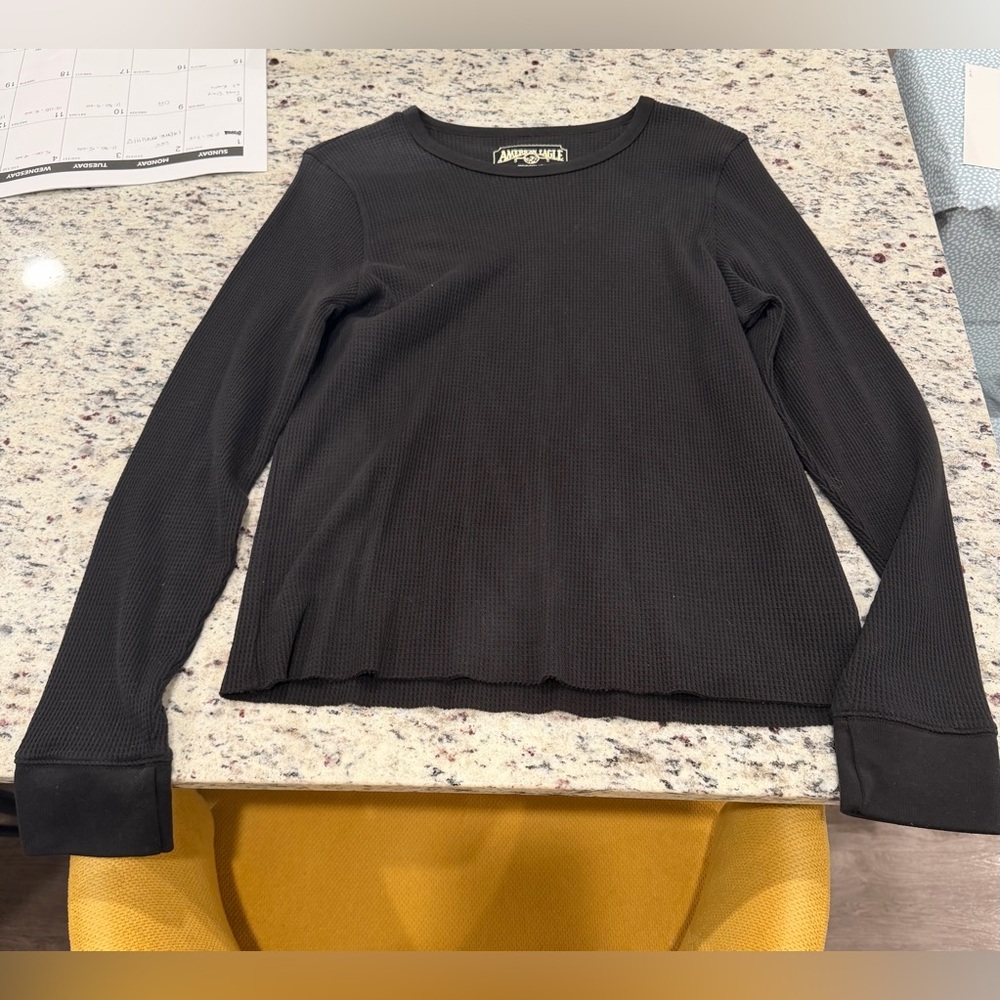 american eagle waffle knit long sleeve